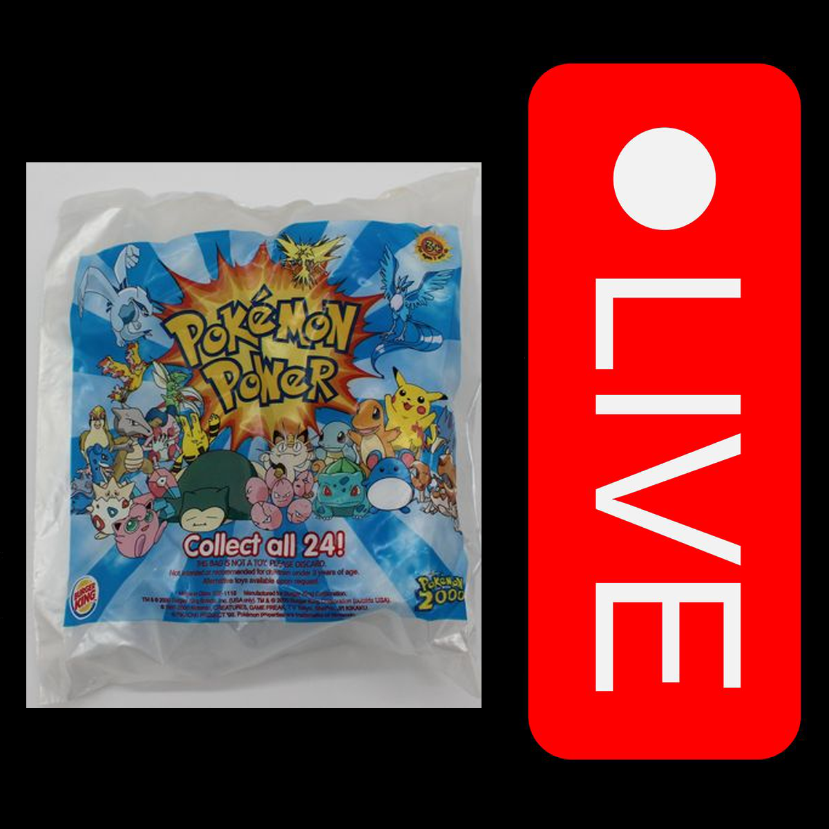 Pokemon Power Pokemon 2000 Burger King Promo Toys TBellCardHouse